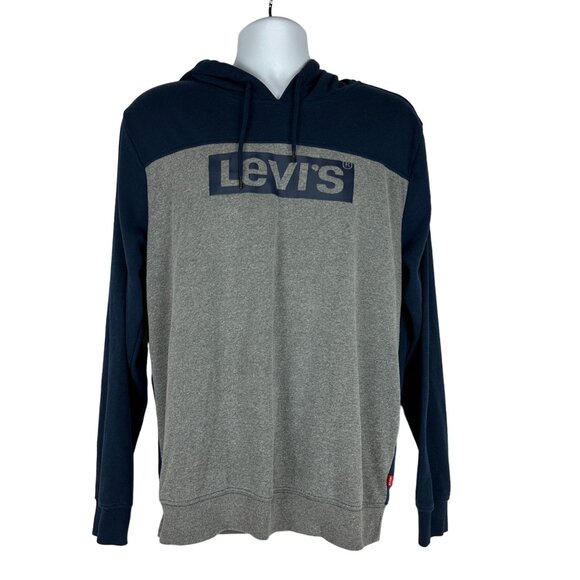 Levi's Men's Large Hooded Sweatshirt Dress Blues/Steel Grey - Picture 1 of 5